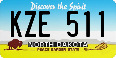 ND license plate KZE511