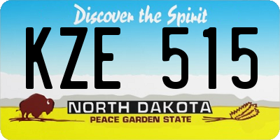 ND license plate KZE515