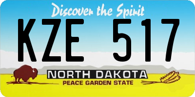 ND license plate KZE517