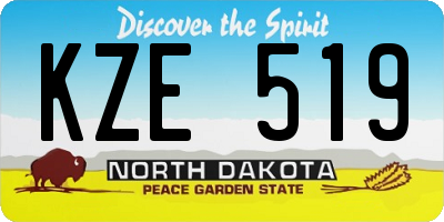 ND license plate KZE519