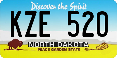 ND license plate KZE520