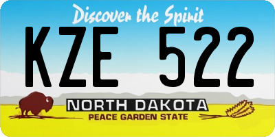 ND license plate KZE522