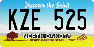 ND license plate KZE525