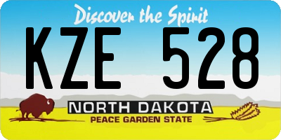 ND license plate KZE528