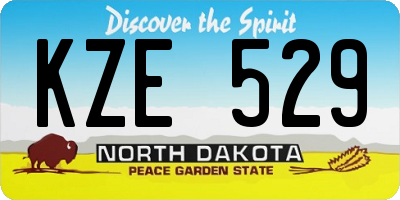 ND license plate KZE529