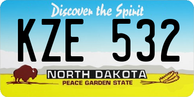 ND license plate KZE532