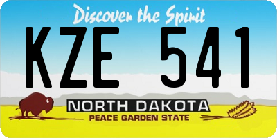 ND license plate KZE541