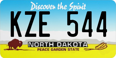 ND license plate KZE544