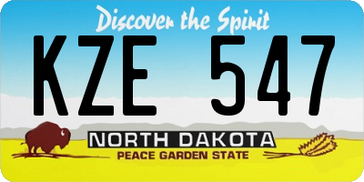 ND license plate KZE547