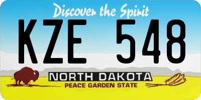 ND license plate KZE548