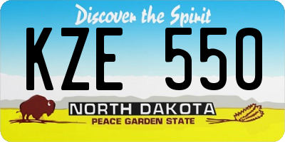 ND license plate KZE550