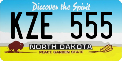 ND license plate KZE555