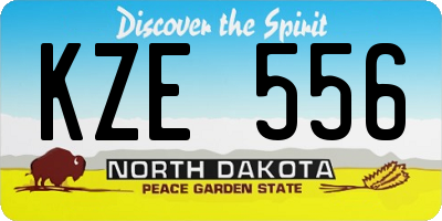 ND license plate KZE556