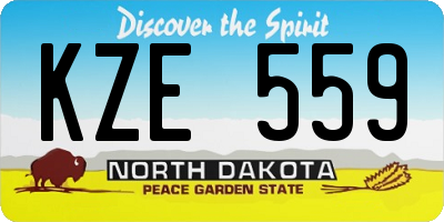 ND license plate KZE559