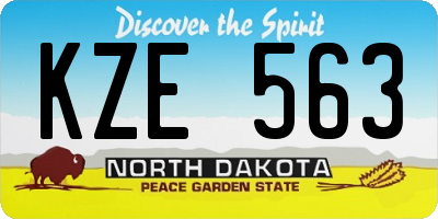 ND license plate KZE563
