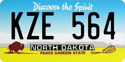 ND license plate KZE564