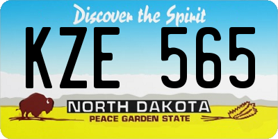 ND license plate KZE565