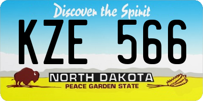 ND license plate KZE566