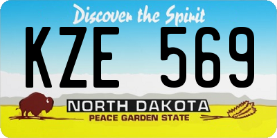 ND license plate KZE569