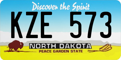 ND license plate KZE573