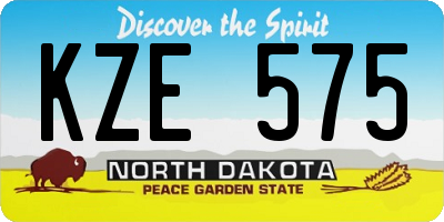ND license plate KZE575