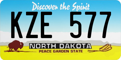 ND license plate KZE577