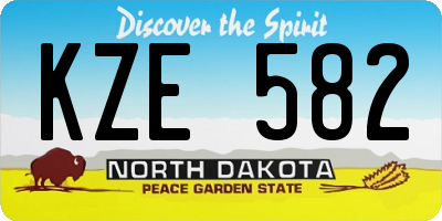 ND license plate KZE582