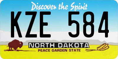ND license plate KZE584