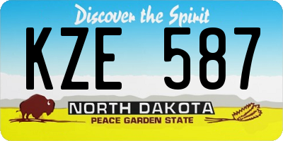 ND license plate KZE587
