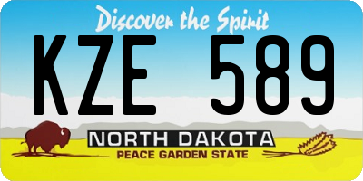 ND license plate KZE589