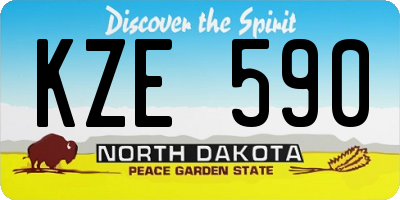 ND license plate KZE590