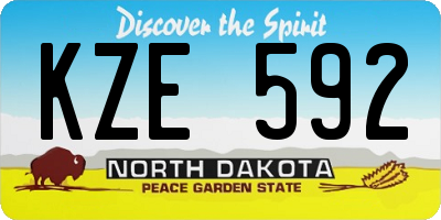 ND license plate KZE592