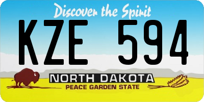 ND license plate KZE594