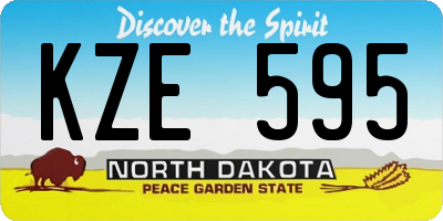 ND license plate KZE595