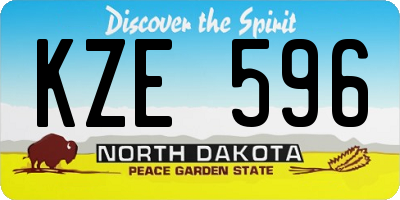 ND license plate KZE596
