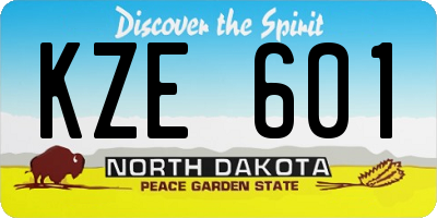 ND license plate KZE601