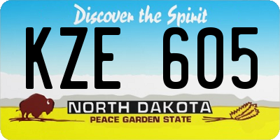 ND license plate KZE605