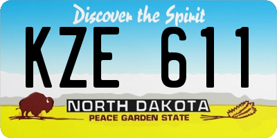 ND license plate KZE611