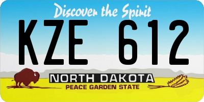 ND license plate KZE612