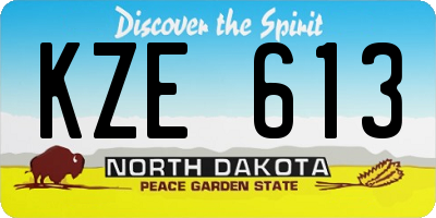 ND license plate KZE613