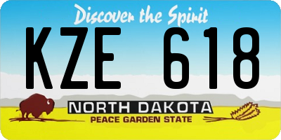 ND license plate KZE618