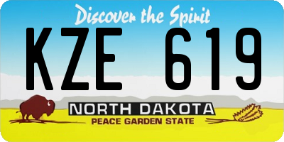 ND license plate KZE619