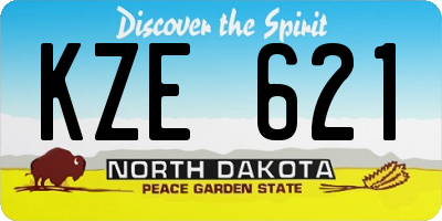 ND license plate KZE621