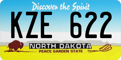 ND license plate KZE622