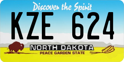 ND license plate KZE624