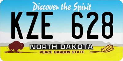 ND license plate KZE628