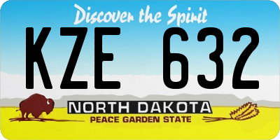 ND license plate KZE632