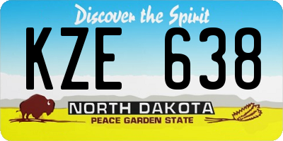 ND license plate KZE638