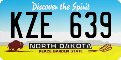 ND license plate KZE639