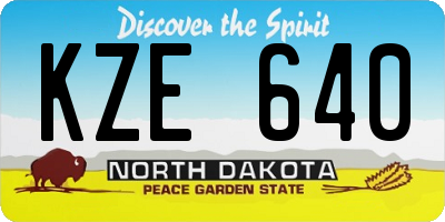 ND license plate KZE640